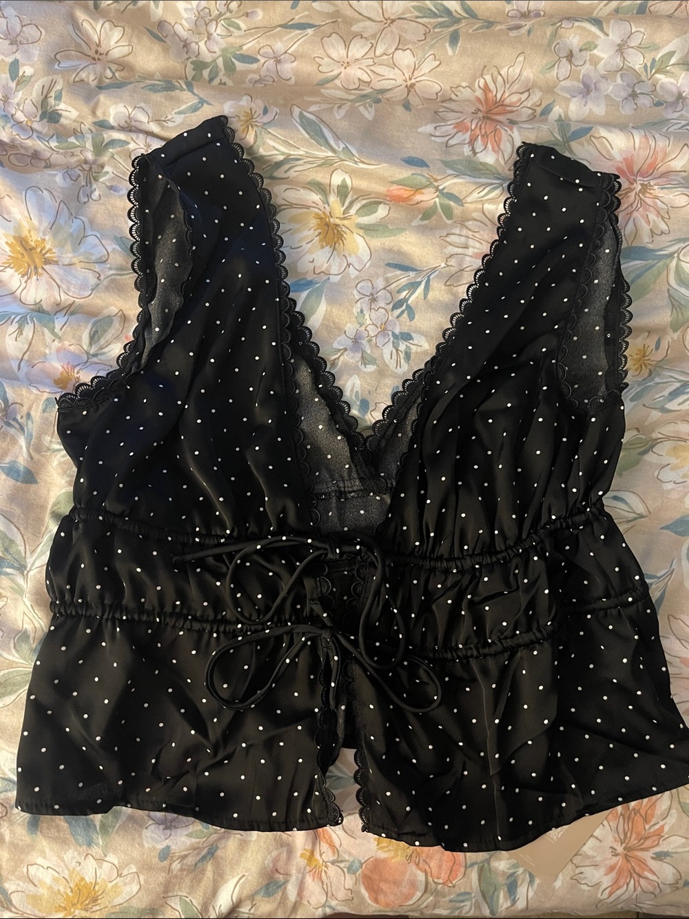 Black Polka Dot Women’s Top